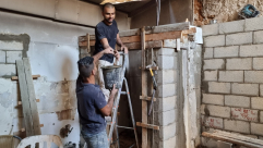 جمعية يافا مستمرة بأعمال ترميم أحد البيوت المتضررة من الحريق